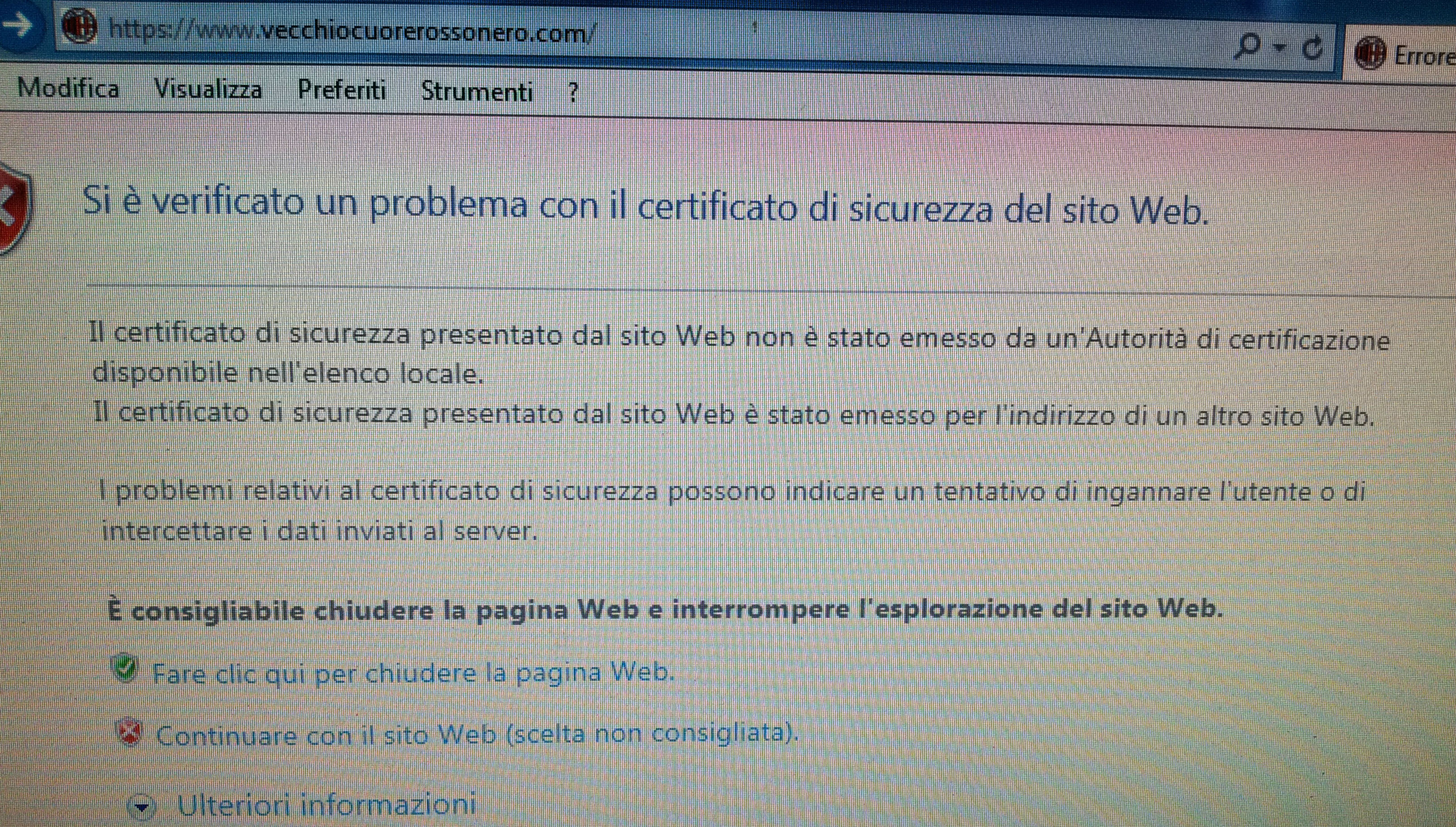 manca il certificato?